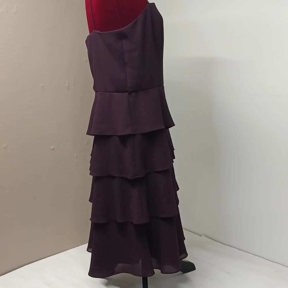 S.L.fashions Dress women's size 14|purple /plum tier ruffle Dress EUC. - Picture 8 of 13